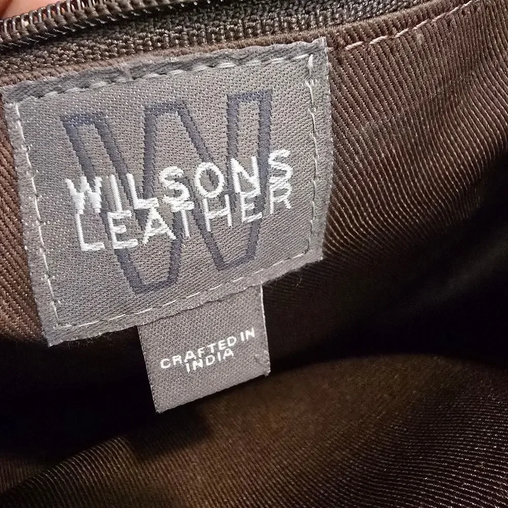 WILSON Leather Genuine Leather‎ Crossbody Bag Brown Unisex Laptop Bag